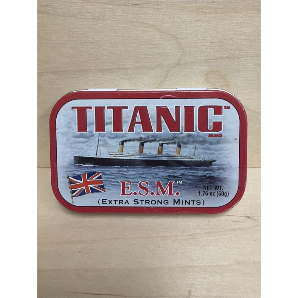 Vintage Titanic‎ E.S.M. Extra Strong Mints 1998 1.76oz England Brand Empty Tin